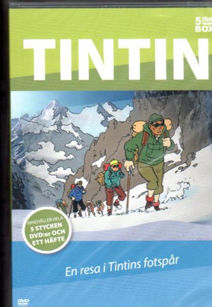 5 DVD Box Tim & Struppi ENGLISH : En Resa i Tintins Fotspår, Tintin, plus booklet